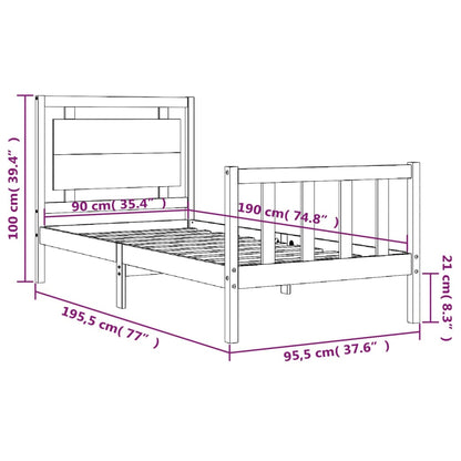 Bed Frame Without Mattress Solid Wood Pine