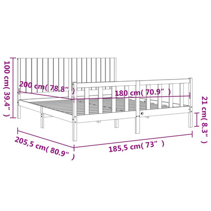 Bed Frame Without Mattress 183X203 Cm King Solid Wood Pine