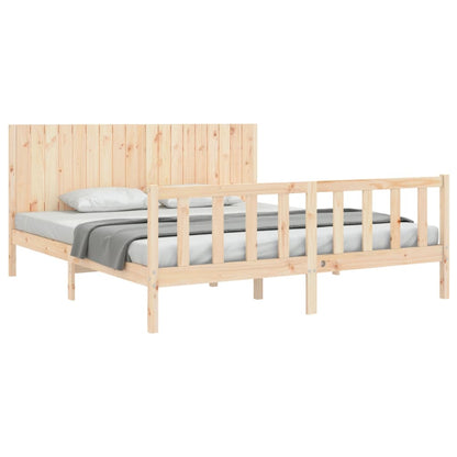 Bed Frame Without Mattress 183X203 Cm King Solid Wood Pine