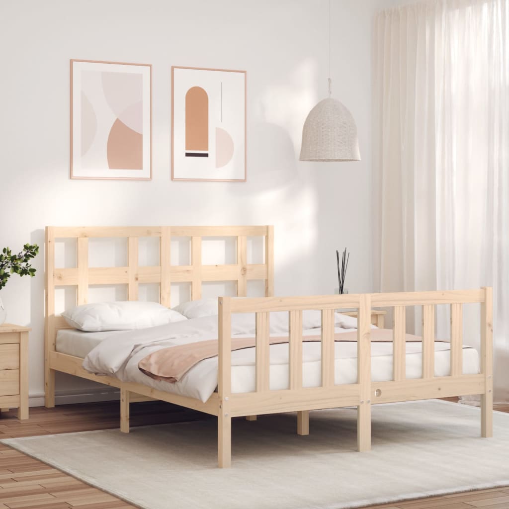 Bed Frame Without Mattress Solid Wood Pine
