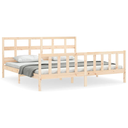 Bed Frame Without Mattress 183X203 Cm King Solid Wood Pine