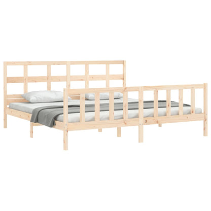 Bed Frame Without Mattress 183X203 Cm King Solid Wood Pine