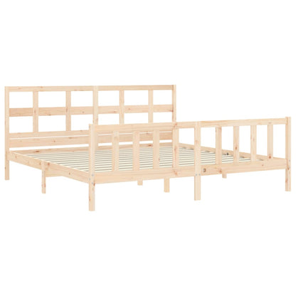Bed Frame Without Mattress 183X203 Cm King Solid Wood Pine