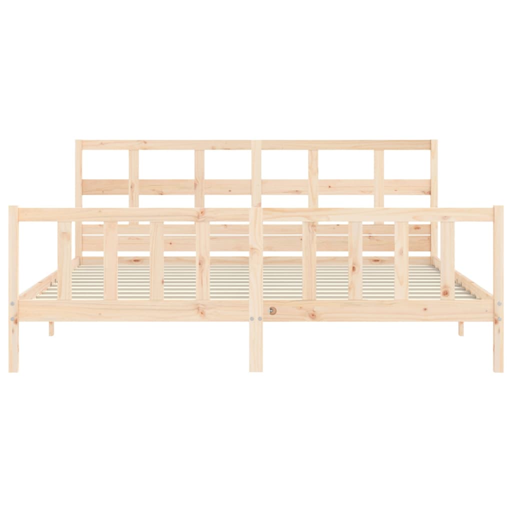 Bed Frame Without Mattress 183X203 Cm King Solid Wood Pine