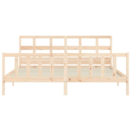 Bed Frame Without Mattress 183X203 Cm King Solid Wood Pine