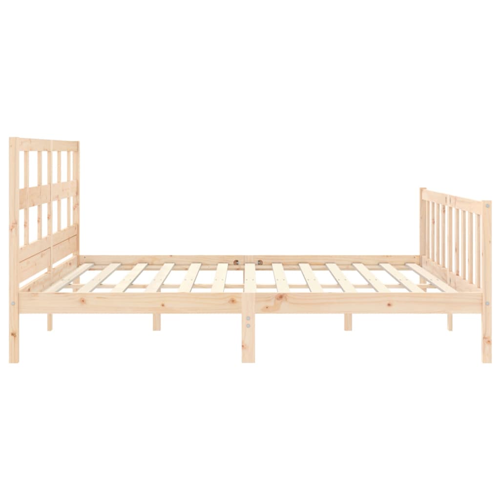 Bed Frame Without Mattress 183X203 Cm King Solid Wood Pine