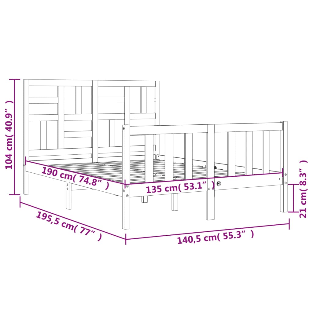 Bed Frame Without Mattress Solid Wood Pine