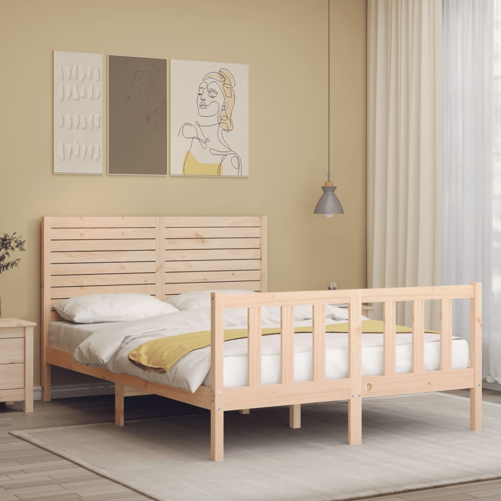 Bed Frame Without Mattress Solid Wood Pine