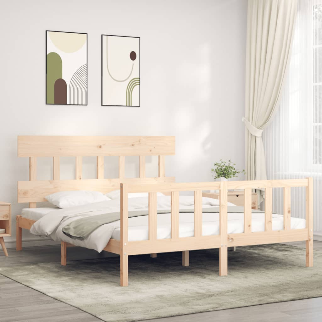 Bed Frame Without Mattress Solid Wood Pine