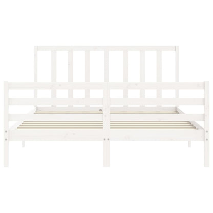 Bed Frame Without Mattress White 150X200 Cm Solid Wood Pine