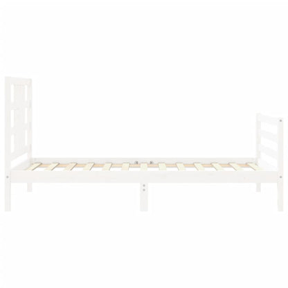 Bed Frame Without Mattress White 90X190 Cm Solid Wood Pine