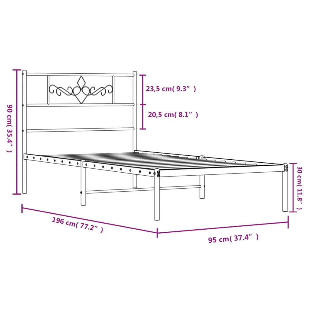 Metal Bed Frame Without Mattress