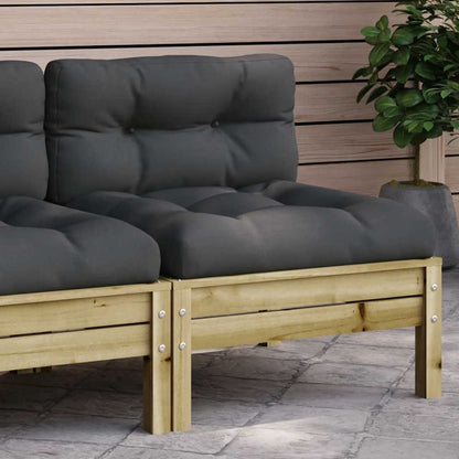 3 Piece Garden Lounge Set With Cream Cushions Solid Pinewood