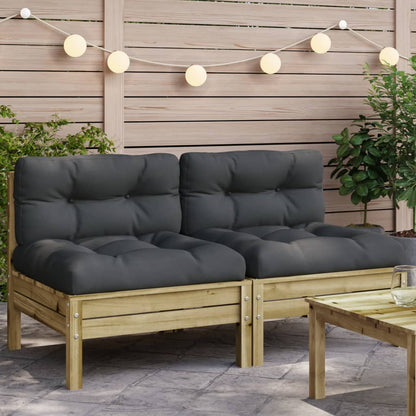 3 Piece Garden Lounge Set With Cream Cushions Solid Pinewood