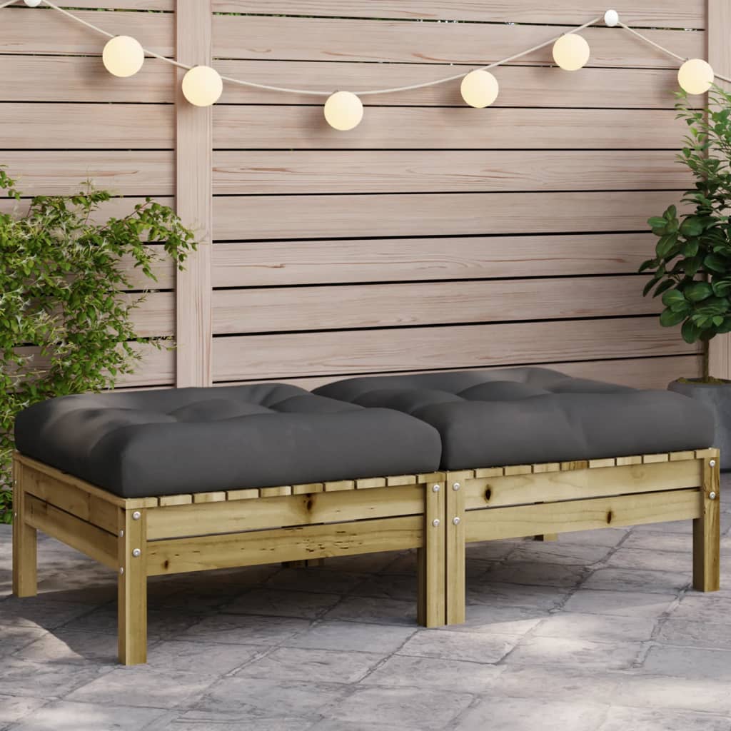 3 Piece Garden Lounge Set With Cream Cushions Solid Pinewood