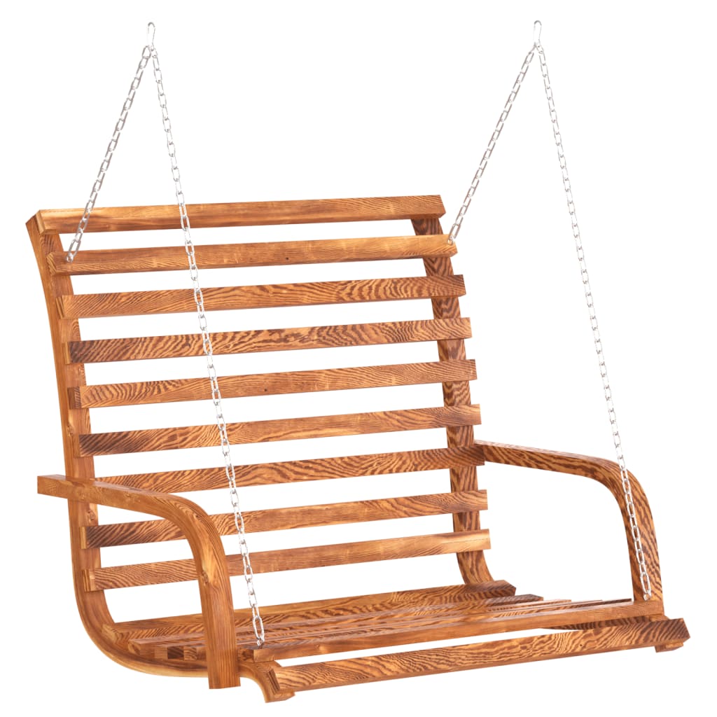 Swing Bench Solid Wood Spruce With Teak Finish