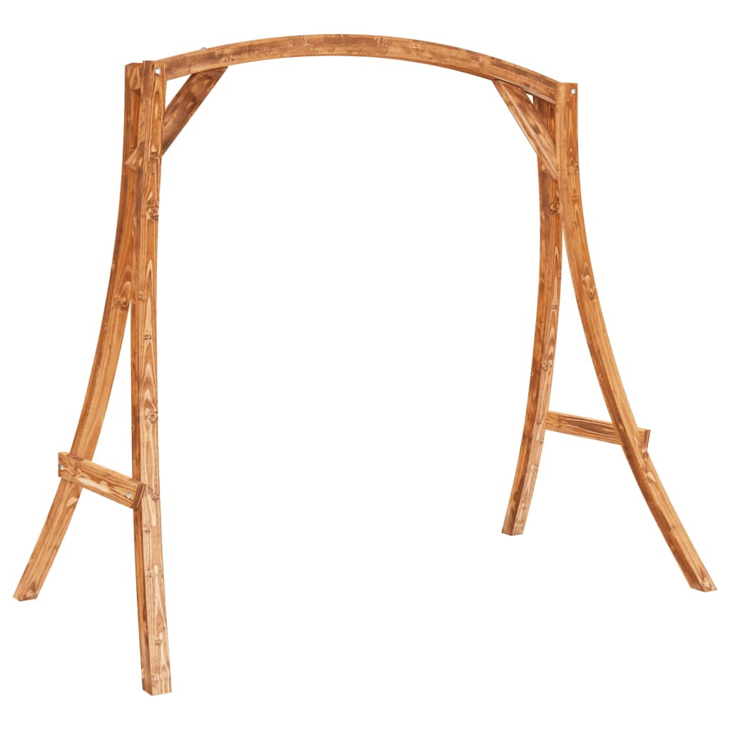 Swing Chair With Cushion Solid Wood Spruce With Teak Finish