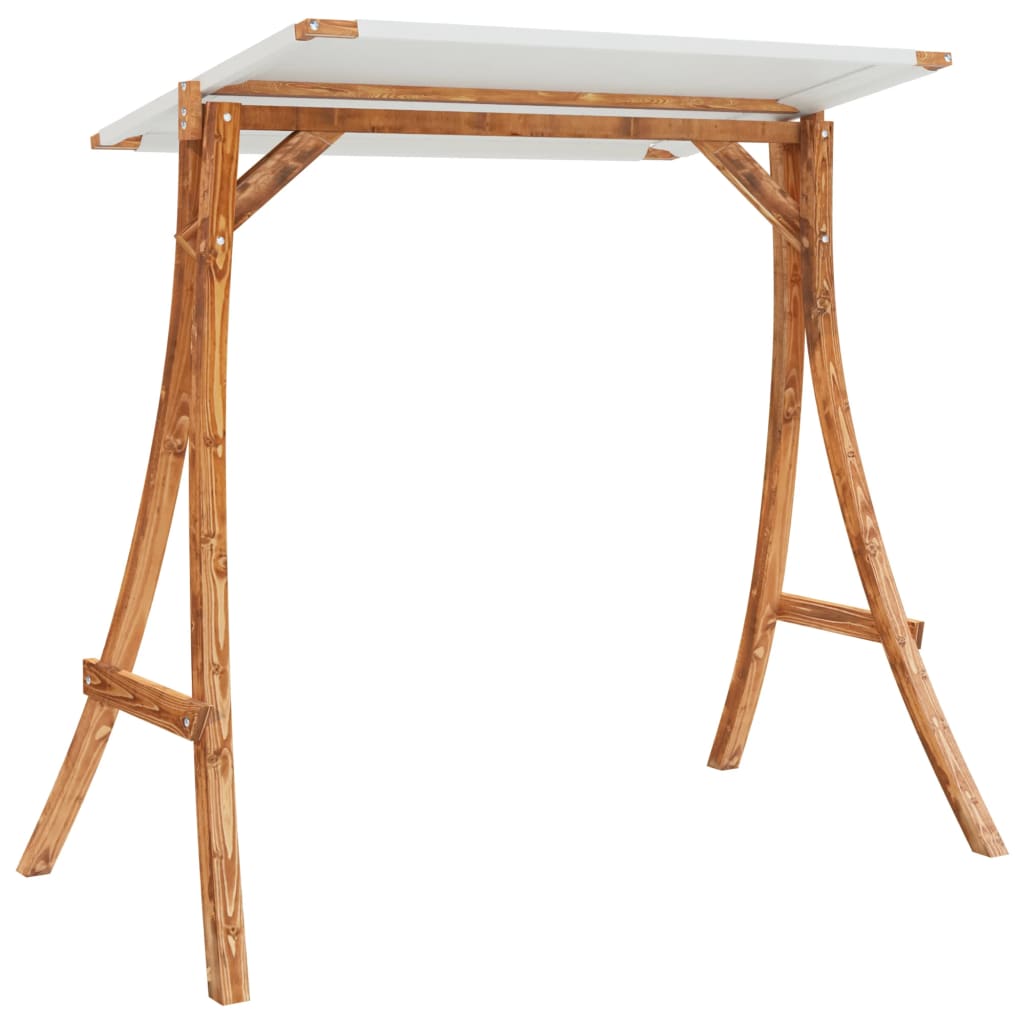 Swing Bench With Canopy Solid Wood Spruce With Teak Finish