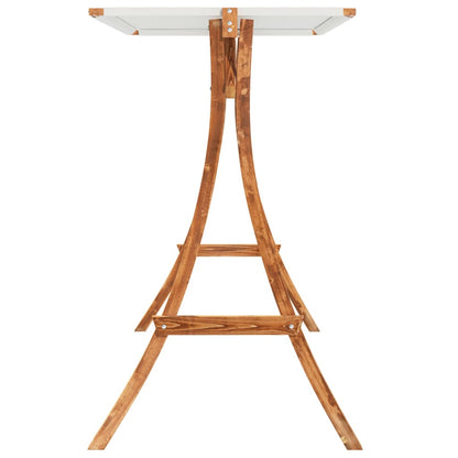 Swing Bench With Canopy Solid Wood Spruce With Teak Finish