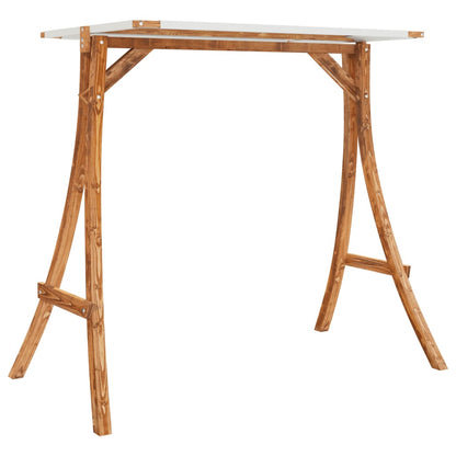 Swing Bench With Canopy Solid Wood Spruce With Teak Finish