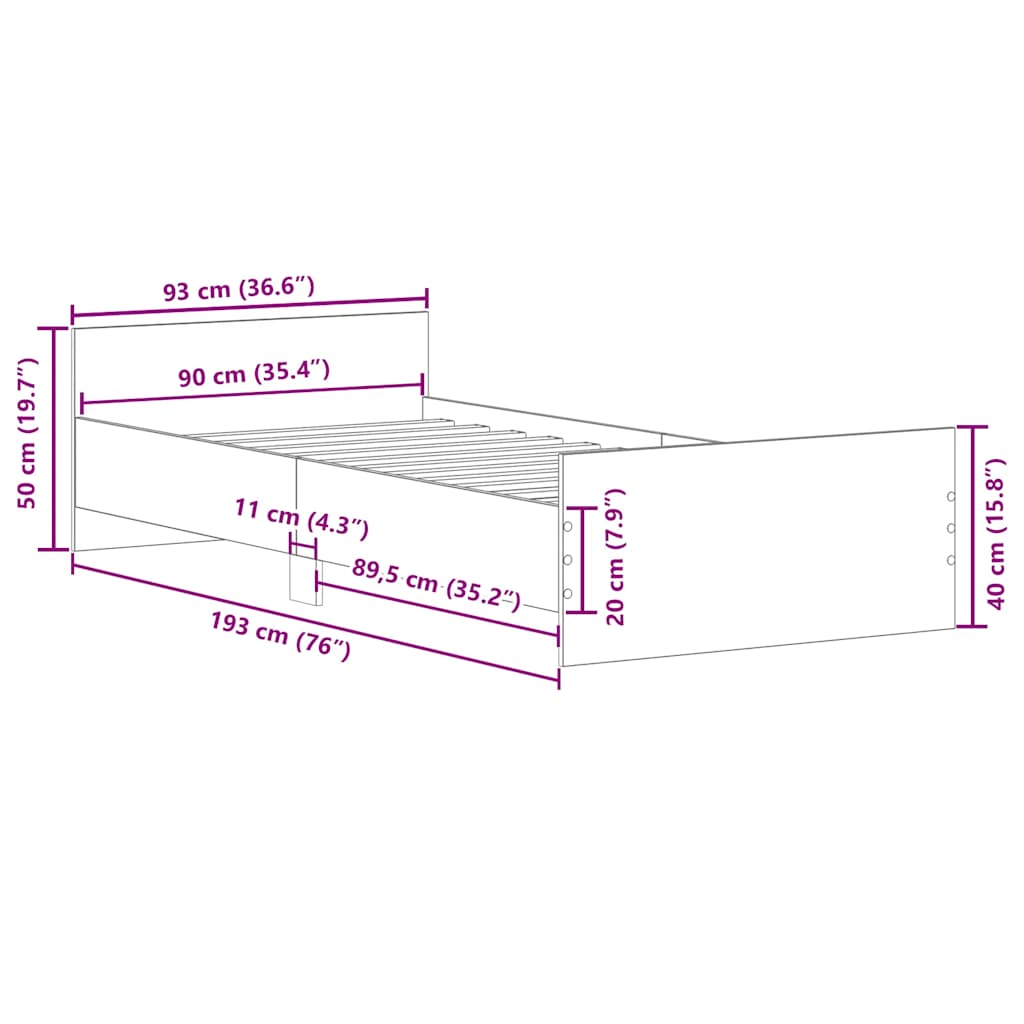 Bed Frame Without Mattress Engineered Wood