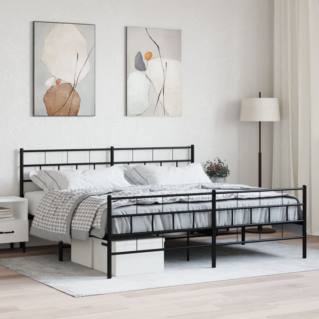 Metal Bed Frame Without Mattress 183X203 Cm King