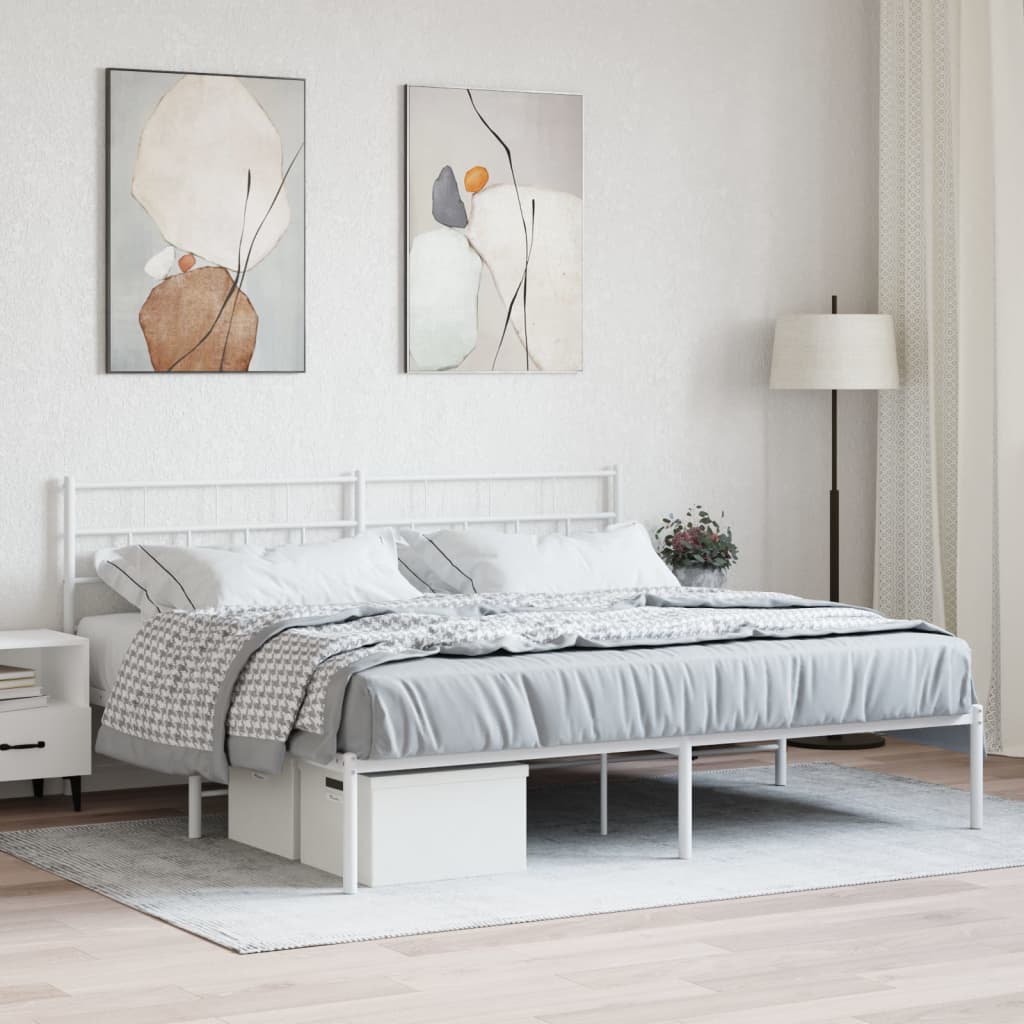 Metal Bed Frame Without Mattress 183X203 Cm King