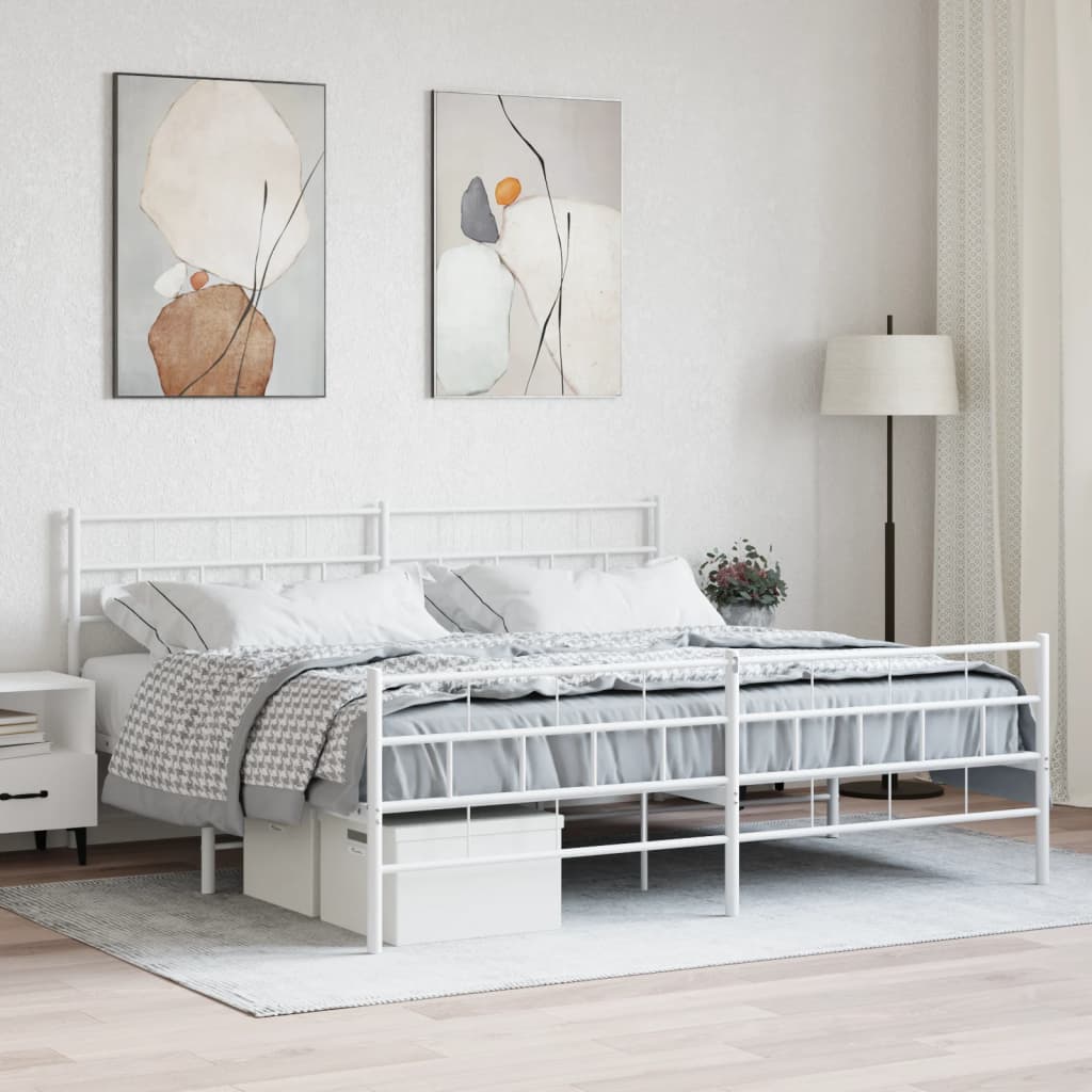 Metal Bed Frame Without Mattress 183X203 Cm King