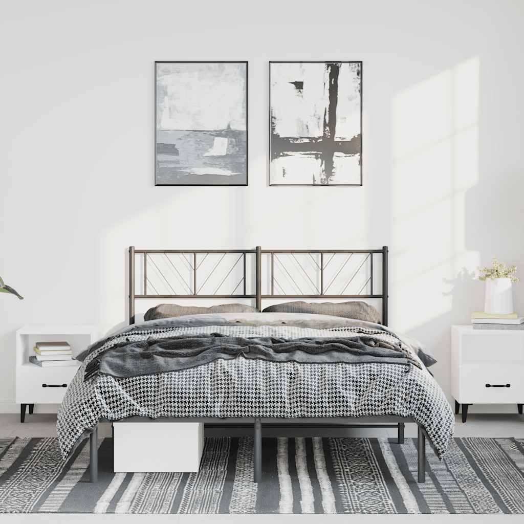 Metal Bed Frame Without Mattress With Footboard 183X203 Cm King