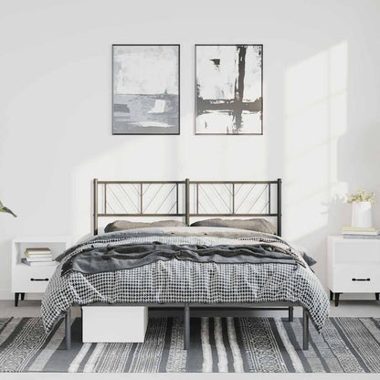 Metal Bed Frame Without Mattress With Footboard 183X203 Cm King