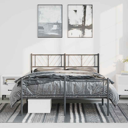 Metal Bed Frame Without Mattress With Footboard 183X203 Cm King