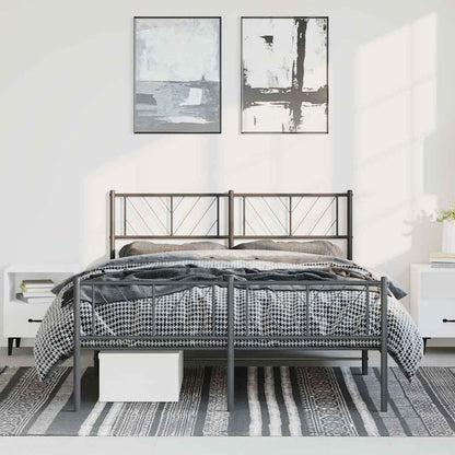 Metal Bed Frame Without Mattress With Footboard 183X203 Cm King