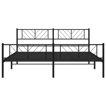 Metal Bed Frame Without Mattress With Footboard 183X203 Cm King