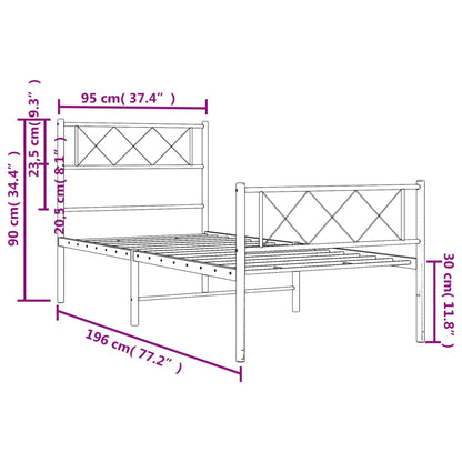 Metal Bed Frame Without Mattress With Footboard