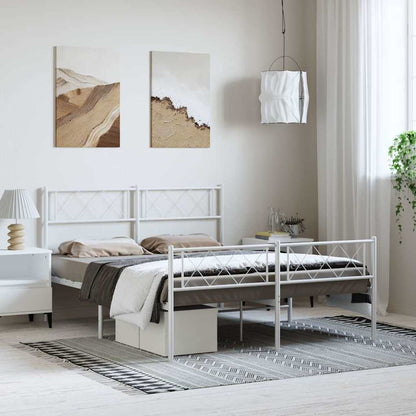 Metal Bed Frame Without Mattress With Footboard