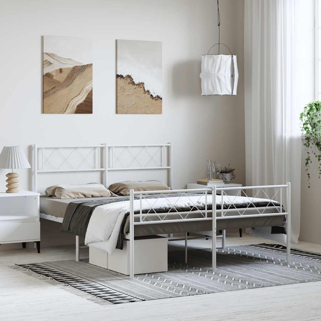 Metal Bed Frame Without Mattress With Footboard