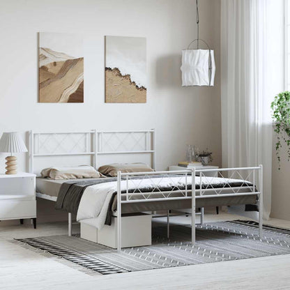 Metal Bed Frame Without Mattress With Footboard