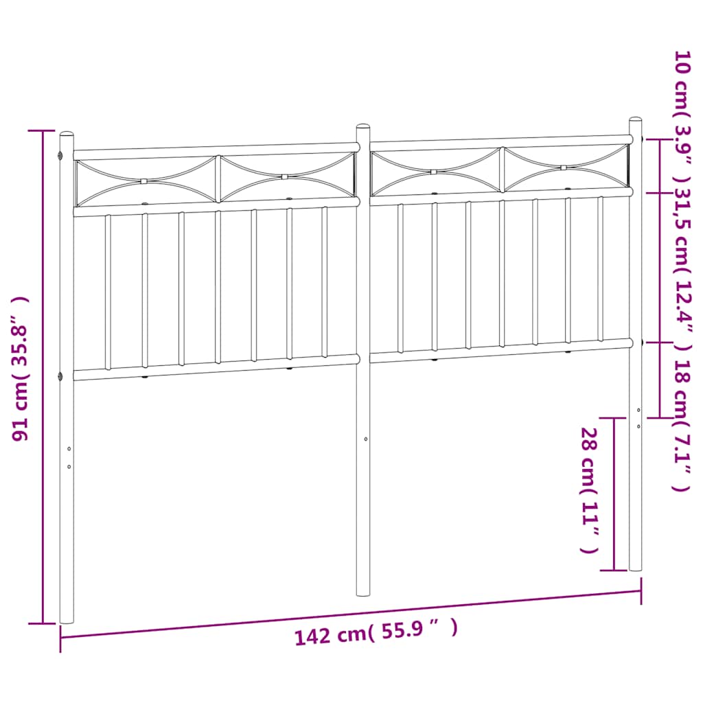 Metal Headboard 137 Cm Double