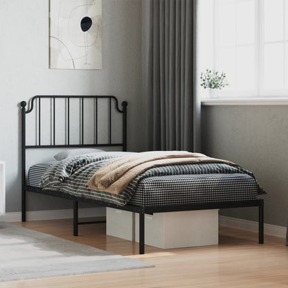 Metal Bed Frame Without Mattress With Footboard 