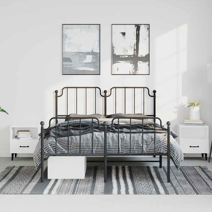 Metal Bed Frame Without Mattress With Footboard 