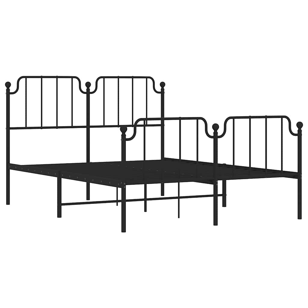 Metal Bed Frame Without Mattress With Footboard 