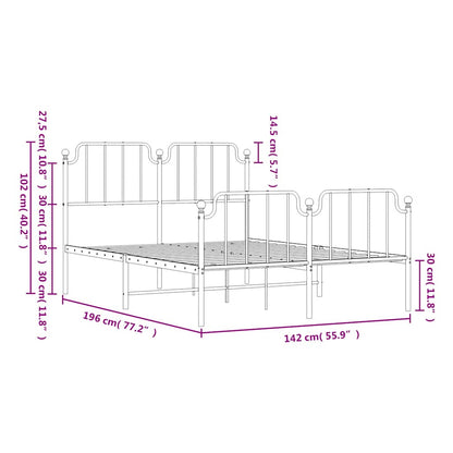 Metal Bed Frame Without Mattress With Footboard 