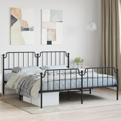 Metal Bed Frame Without Mattress With Footboard 