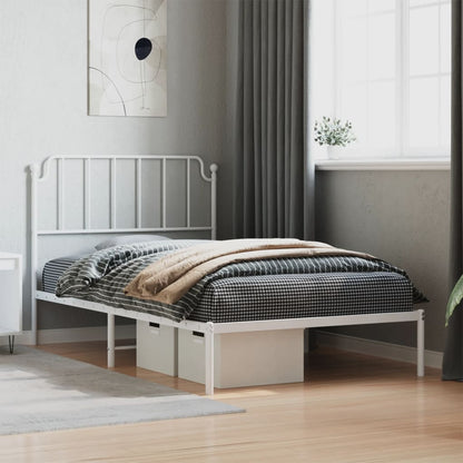Metal Bed Frame Without Mattress With Footboard 
