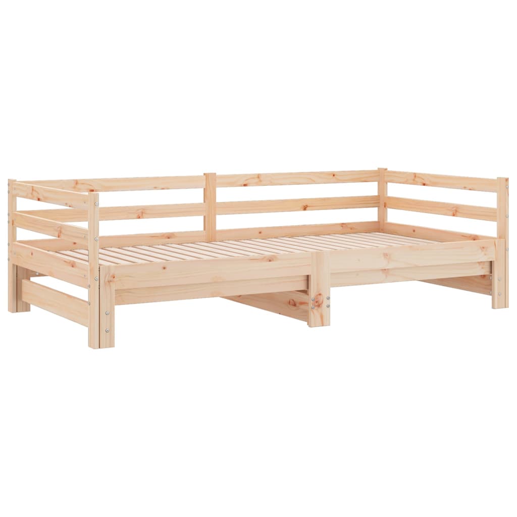 Day Bed With Trundle Without Mattress 90X190 Cm Solid Wood