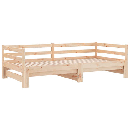 Day Bed With Trundle Without Mattress 90X190 Cm Solid Wood