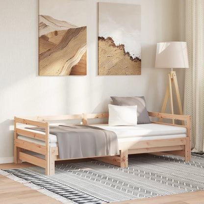 Day Bed With Trundle Without Mattress 90X190 Cm Solid Wood