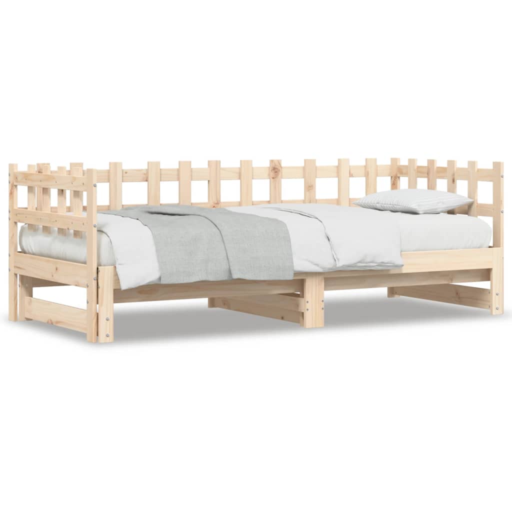 Pull-Out Day Bed Without Mattress 2X(90X190) Cm Solid Wood