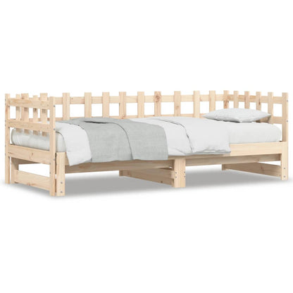 Pull-Out Day Bed Without Mattress 2X(90X190) Cm Solid Wood