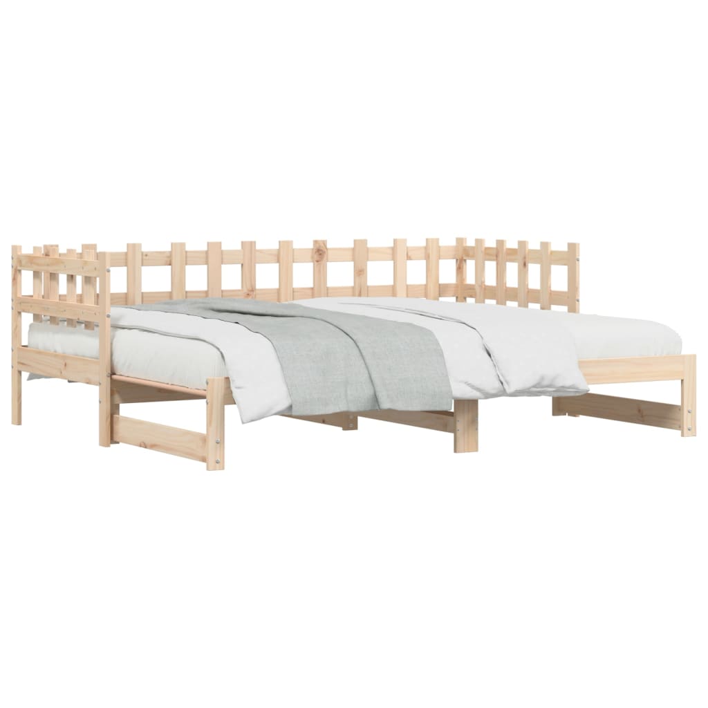Pull-Out Day Bed Without Mattress 2X(90X190) Cm Solid Wood